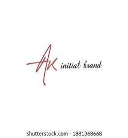 AK beauty monogram and elegant logo design