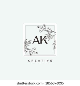 AK Beauty Vektor erste Logo-Kunst, Handschrift Logo der ersten Signatur, Hochzeit, Mode, Jewerly, Boutique, Blumen und botanisch mit kreativen Vorlage für jedes Unternehmen oder Unternehmen.