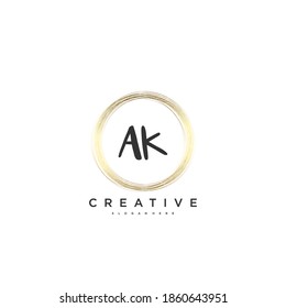 AK Beauty vector logotipo inicial, diseño de arte del logotipo de escritura a mano de firma inicial, boda, moda, joyas, boutique, floral y botánica con plantilla creativa para cualquier empresa o negocio.