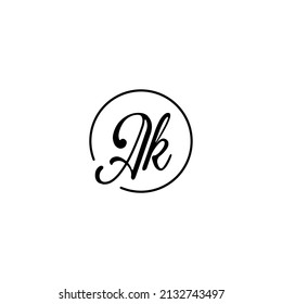AK circle feminine concept initial logo best for beauty and fashion