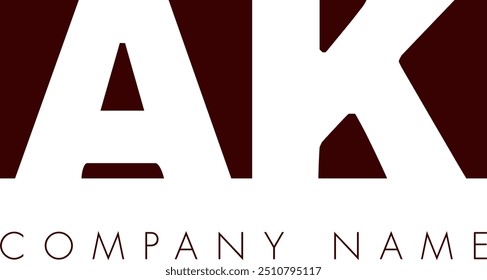 AK diseño de Vector de logotipo de letra abstracta moderna creativa. Será adecuado para su empresa e identidad de marca.