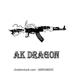 AK dragon game free fire weapon vector