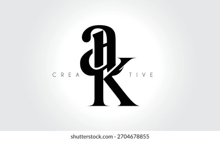 AK Elegant Serif Monogram Logo – Luxury Lowercase Typographic Lettermark for Modern Branding