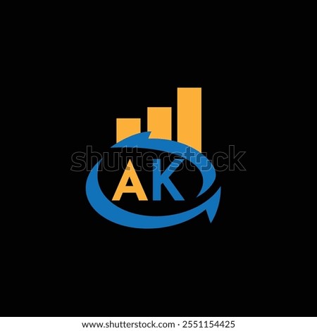 AK Financial logo design template, AK Financial logo, AK technology vector