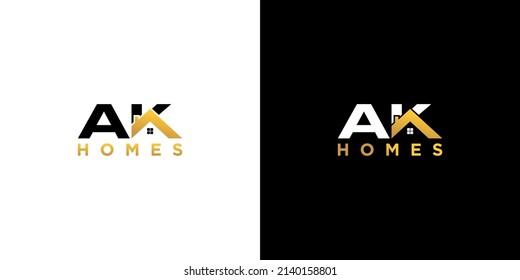 Plantilla de vectores de iconos de monograma del logotipo de AK HOMES