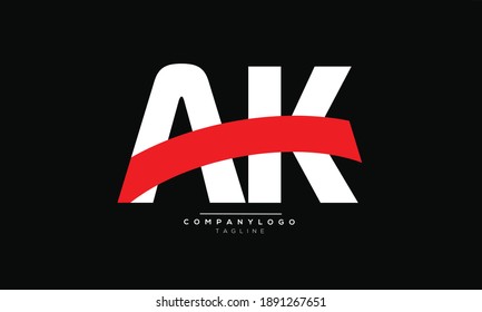 AK icon monogram letter text alphabet logo design