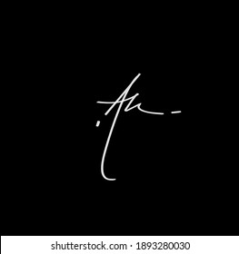 Ak initial handwriting black background