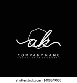 AK Initial handwriting logo concept