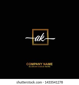 AK Initial handwriting logo template vector