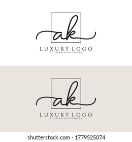AK Initial Handschrift Logo Vorlage Vektorgrafik