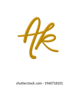 Ak initial handwritten logo for identity
