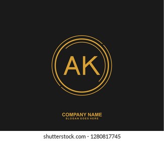 AK Initial letter geometric logo vector