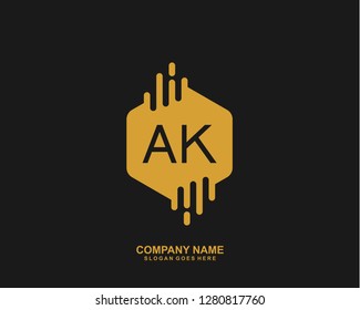 AK Initial letter geometric logo vector