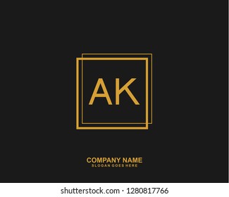 AK Initial letter geometric logo vector
