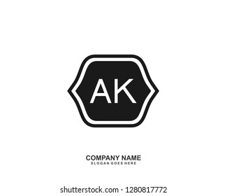 AK Initial letter geometric logo vector