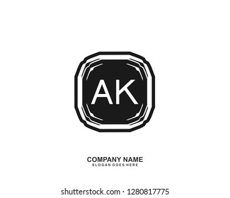 AK Initial letter geometric logo vector