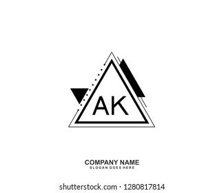 AK Initial letter geometric logo vector