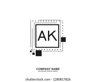 AK Initial letter geometric logo vector