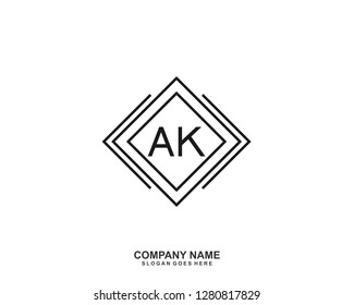 AK Initial letter geometric logo vector