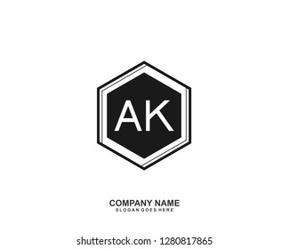 AK Initial letter geometric logo vector