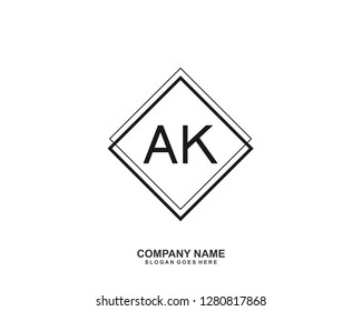 AK Initial letter geometric logo vector