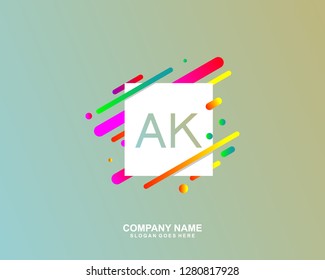 AK Initial letter geometric logo vector