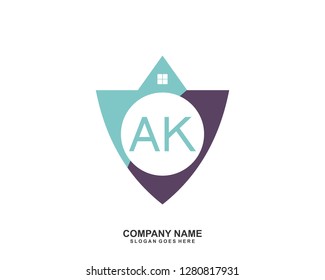 AK Initial letter geometric logo vector