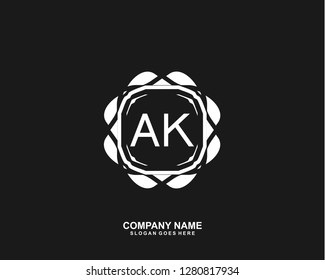 AK Initial letter geometric logo vector