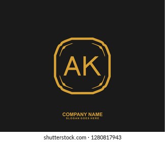 AK Initial letter geometric logo vector