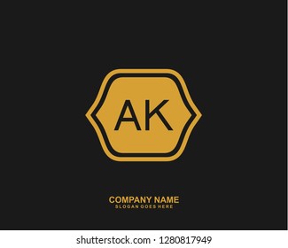 AK Initial letter geometric logo vector