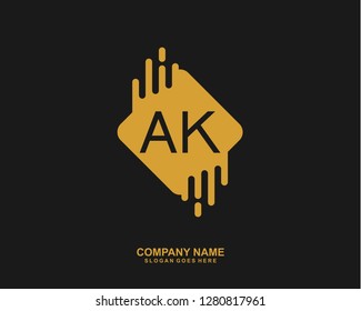 AK Initial letter geometric logo vector