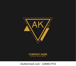 AK Initial letter geometric logo vector