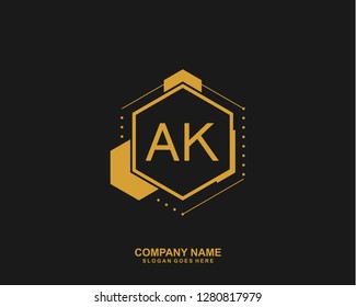 AK Initial letter geometric logo vector