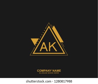 AK Initial letter geometric logo vector