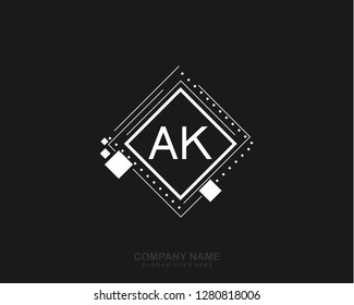 AK Initial letter geometric logo vector