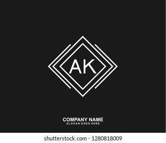 AK Initial letter geometric logo vector