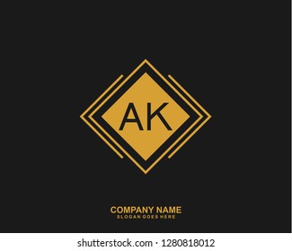 AK Initial letter geometric logo vector