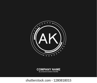AK Initial letter geometric logo vector