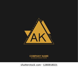 AK Initial letter geometric logo vector