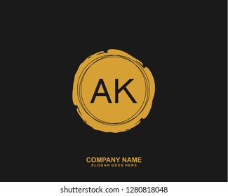 AK Initial letter geometric logo vector