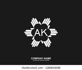 AK Initial letter geometric logo vector