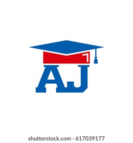 AK initial letter with graduation cap