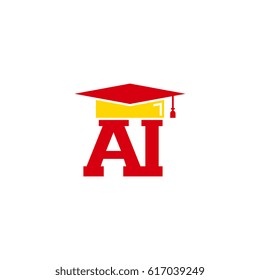 AK initial letter with graduation cap
