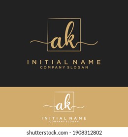 AK Initial letter handwriting and signature logo.