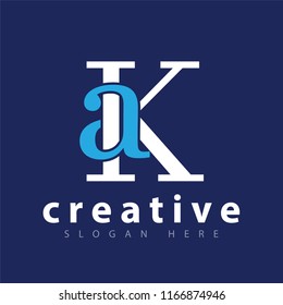AK Initial letter logo icon vector