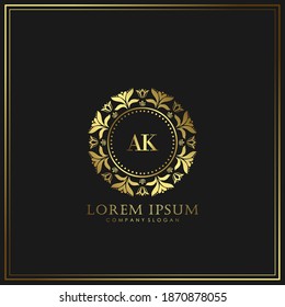 Modelo de logotipo de carta inicial de lujo AK en arte vectorial para restaurante, Royalty, Boutique, Cafe, Hotel, Heraldic, Jewelry, Fashion y otras ilustraciones vectoriales
