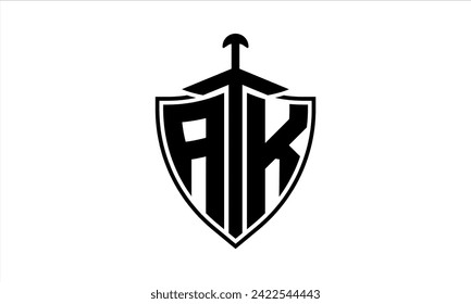 Vector de diseño del logotipo de juegos de iconos de la pantalla de la carta inicial de AK. batman, logotipo deportivo, monograma, escudo, juego de guerra, símbolo, logotipo de juego, abstracto, lucha, tipografía, icono, mínimo, liga premier, logotipo del club