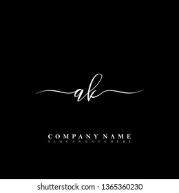 AK Initial luxury handwriting logo vector