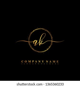 AK Initial luxury handwriting logo vector