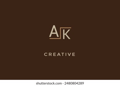 AK initial modern elegant letters logo.